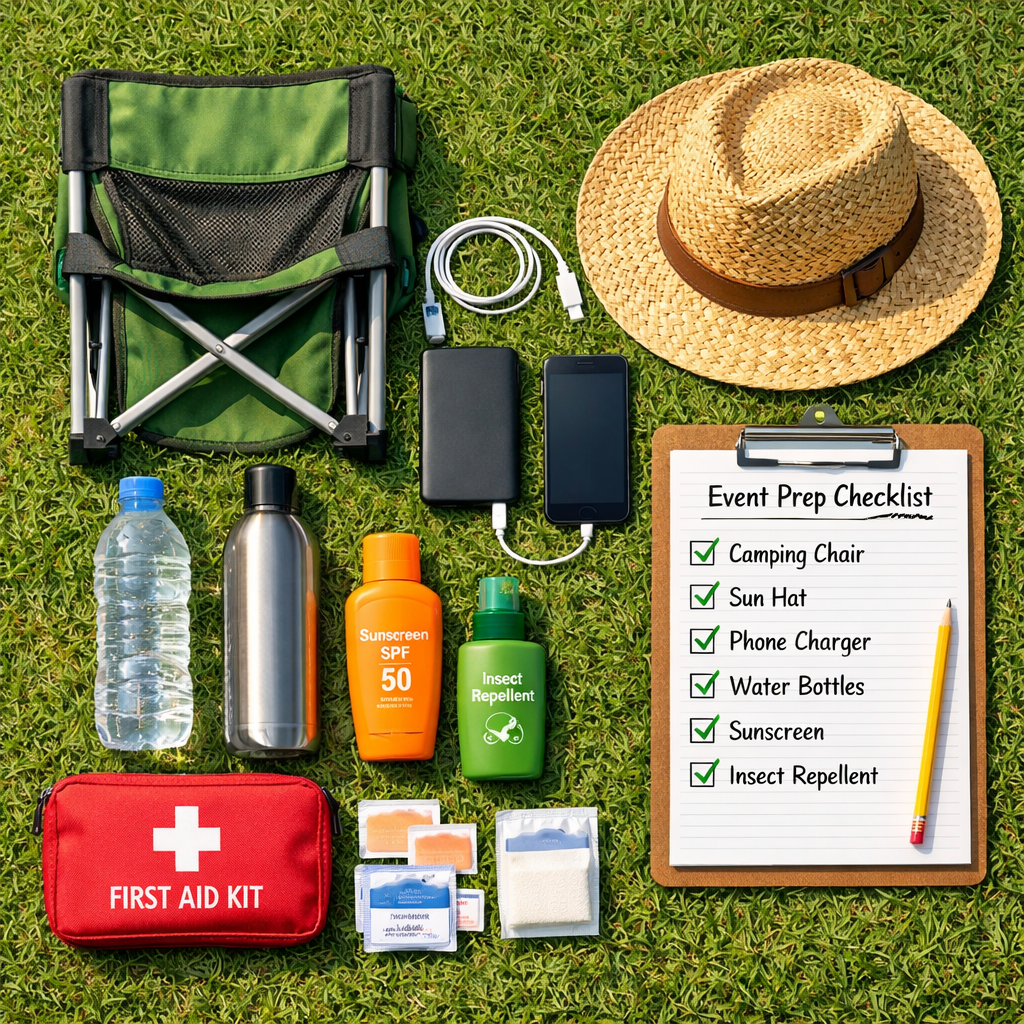 Acik hava etkinligi icin ekipman hazırligi