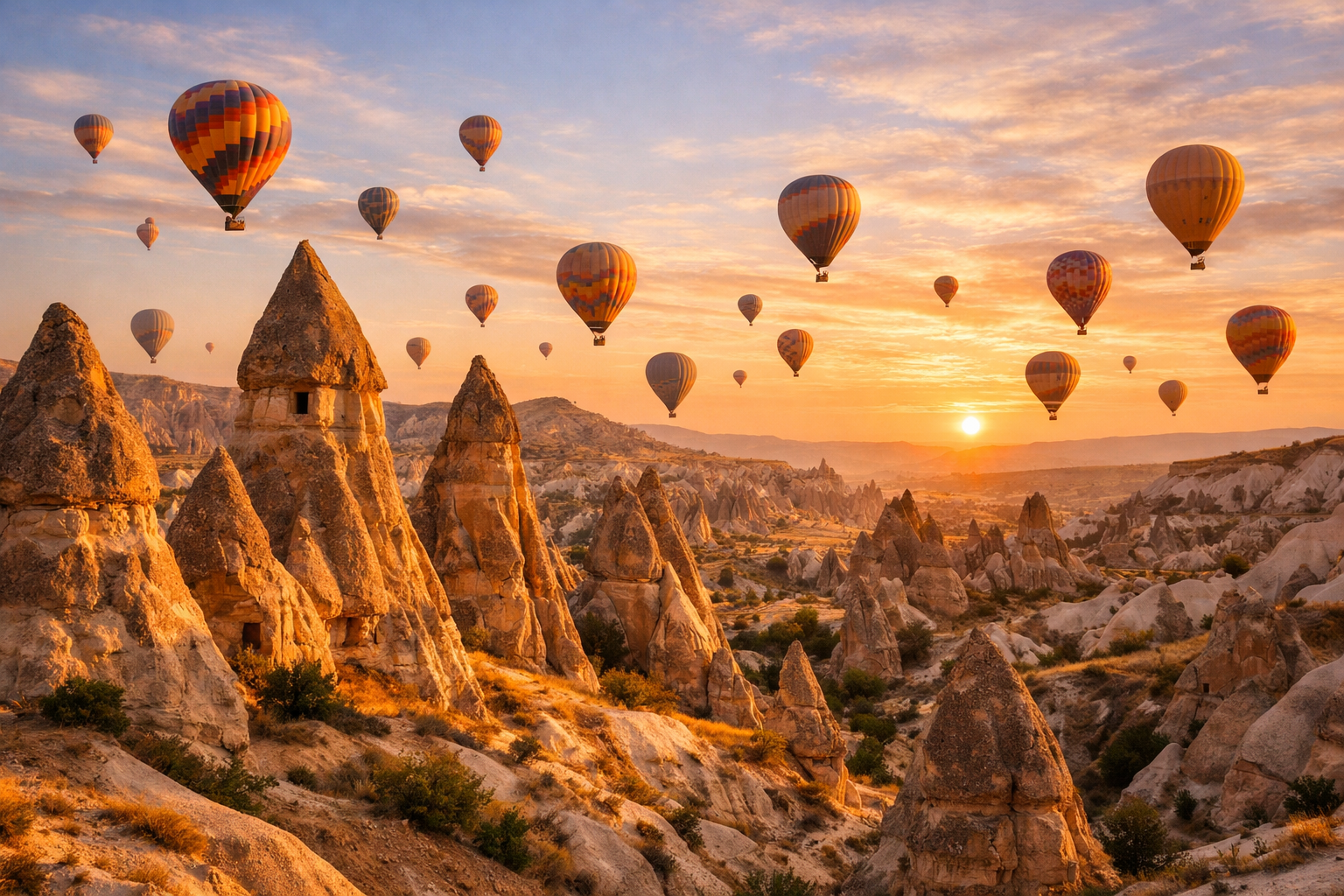 Ic Anadolu'nun etkileyici peribacalari manzarasi