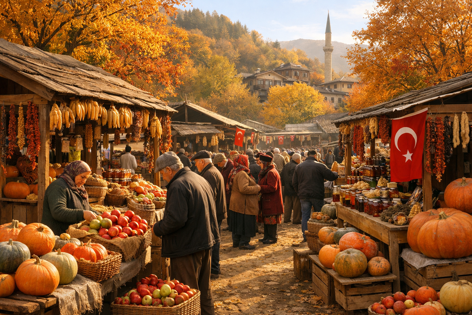 Sonbahar hasat donemi festival atmosferi