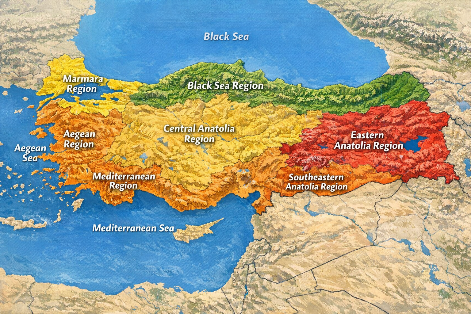 Turkiye'nin cografi bolgeleri ve etkinlik alanlari